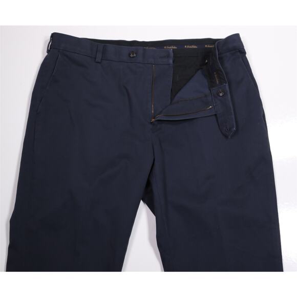 Brooks Brothers Advantage Chino Milano Navy Blue Flat Front Pants 37x30 - Picture 5 of 8
